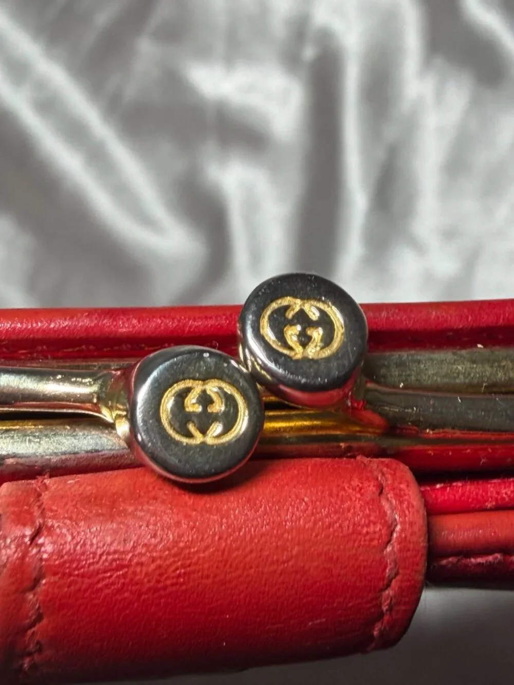 Vintage Gucci Red Leather Bifold Wallet